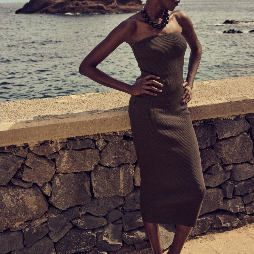h & m • ribbed tube dress